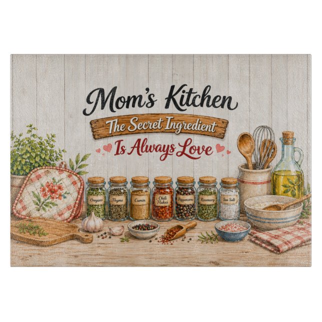 Mom's Kitchen Cutting Board (Front)