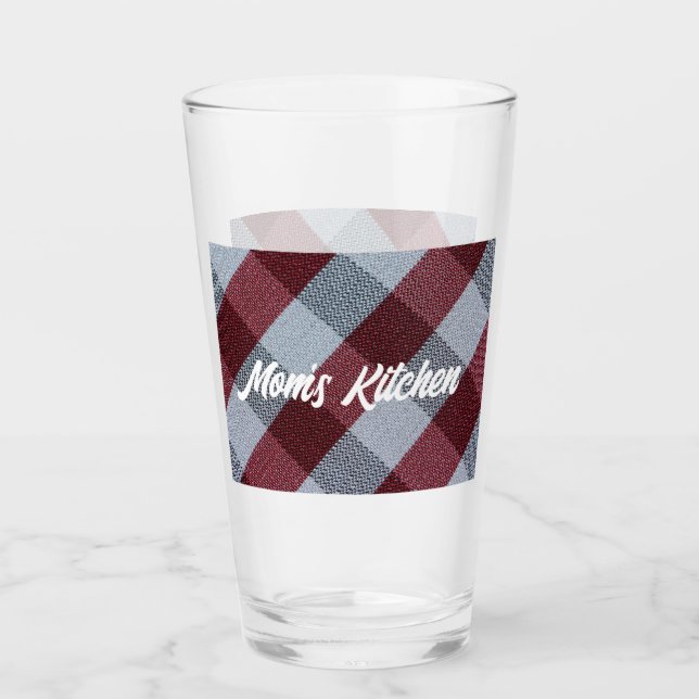Mom's Kitchen | Drinking Glasses | Red Plaid (Front)