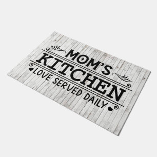 Mom's Kitchen loved word art  Doormat