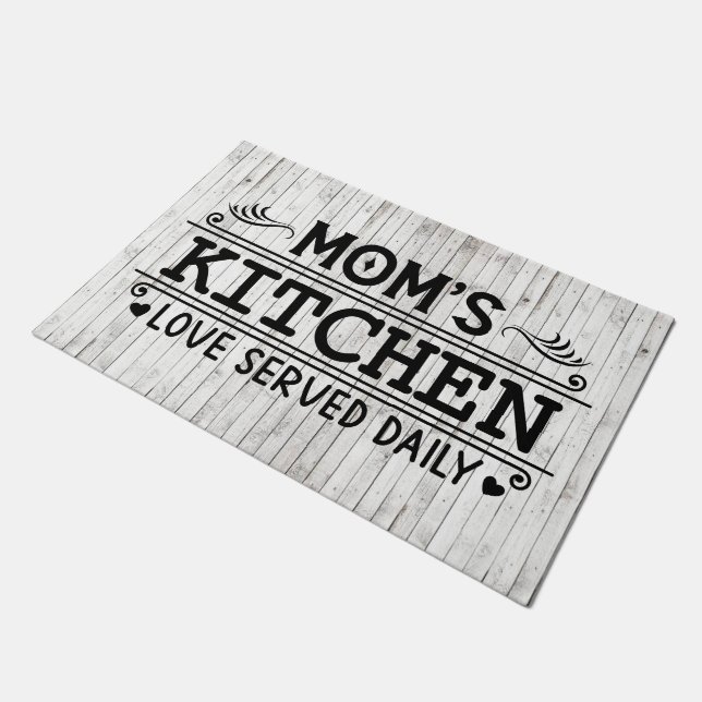 Mom's Kitchen loved word art  Doormat (Angled)