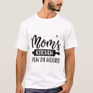 Mom's Kitchen Open 24 Hours T-Shirt Funny Family