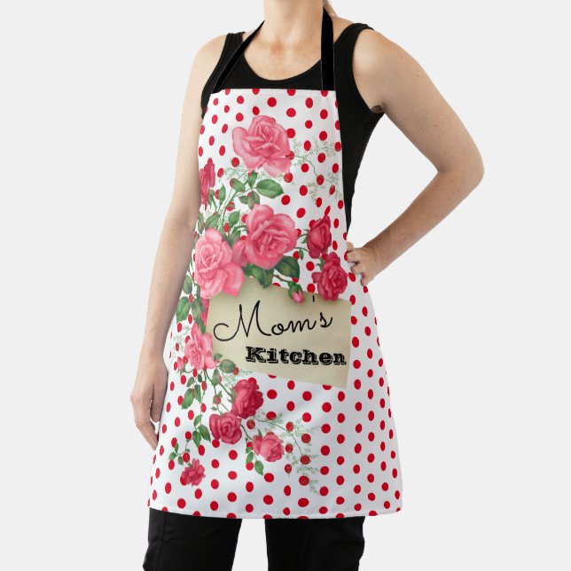 Mom's Kitchen Personalized Rose Apron (Insitu)
