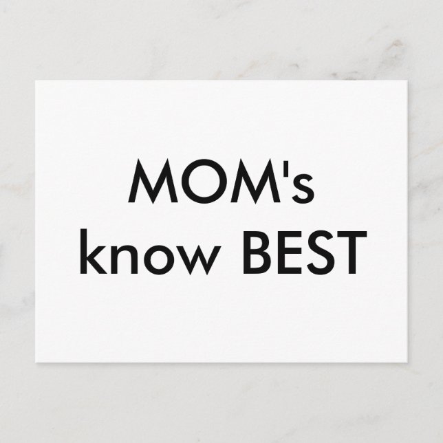 MOM's know BEST Postcard (Front)
