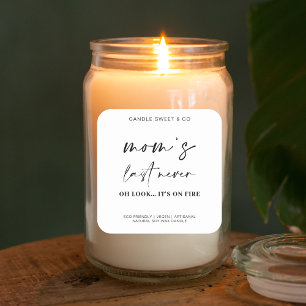 Mom's Last Nerve Candle Label Square Sticker