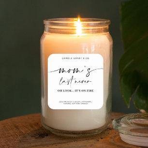 Mom's Last Nerve Candle Label Square Sticker