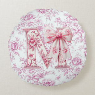 Mom's Light Pink Chinoiserie Round Pillow