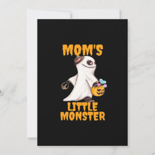 Moms Little Boo Monster Funny Graphic Holiday Card