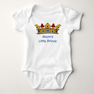 Mom's Little Prince with Crown Baby Bodysuit