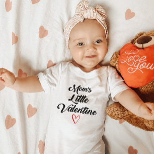 Mom's Little Valentine Baby's First Valentine's  B Baby Bodysuit