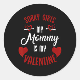 Mom's Little Valentine Sweetheart Family Love Funn Classic Round Sticker