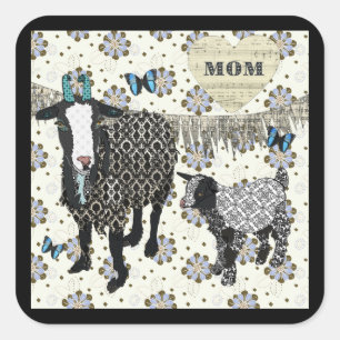 Mom's Love Junebug & Fainting Goat Baby Sticker