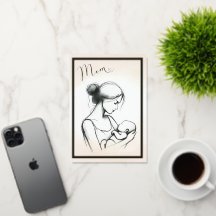 Mom's Love Sketch with Child - Mother's Day Card