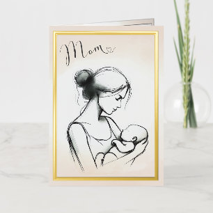Mom's Love Sketch with Child - Mother's Day Card