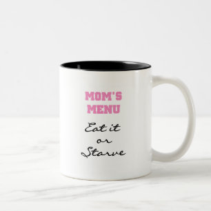 Mom's Menu T-shirts and Gifts Two-Tone Coffee Mug