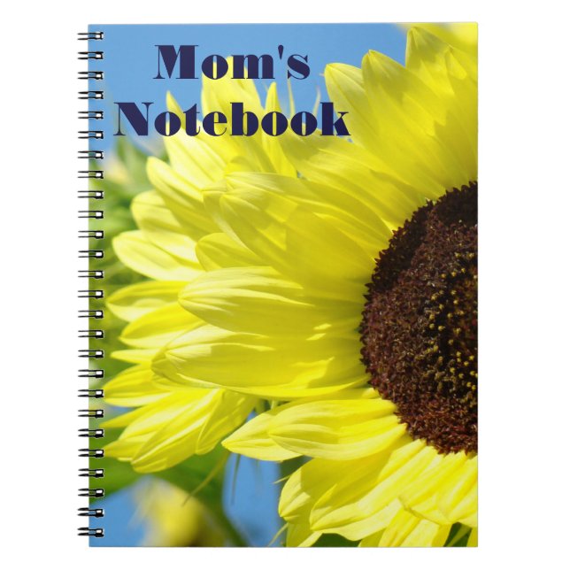 Mom's Notebook Bright Yellow Sunny Sunflowers (Front)