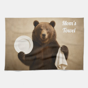 Mom's Personalized Bear Kitchen Towel