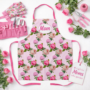Mom's Pink Rose Mother's Day  Apron