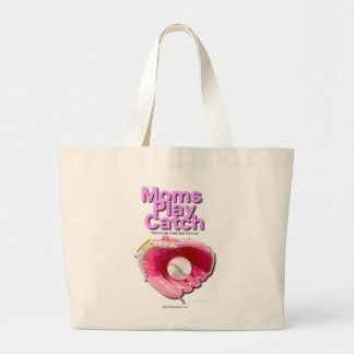 Moms Play Catch Large Tote Bag