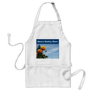 Mom's Reality Show aprons Orange Rose Blue Sky