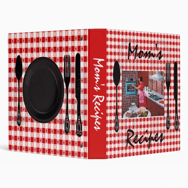 Mom's Recipe Binder, Retro Design Binder (Background)