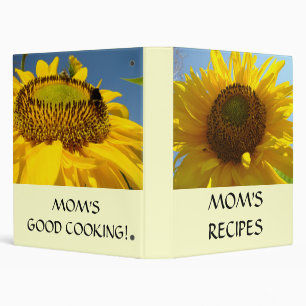 MOM'S RECIPE BINDER Sunflowers Cook Book Gift