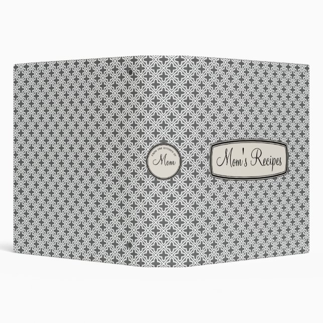 Mom's Recipe Book for Generations, Grey Lattice Binder (Background)