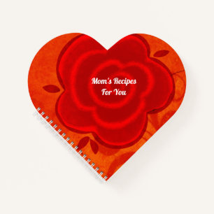 Mom's Recipes Heart Spiral Notebook