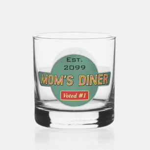 Mom's Retro Diner Drinkware Rocks Whiskey Glass