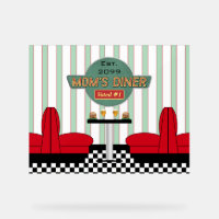 Mom's Retro Diner with Burgers & Beer Acrylic Sign
