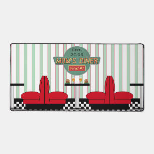 Mom's Retro Diner with Burgers & Beer Desk Mat