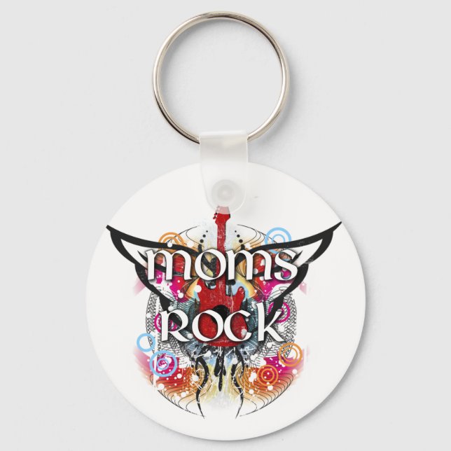 Moms Rock Keychain (Front)