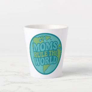 Moms Rule the World Groovy Globe Latte Mug