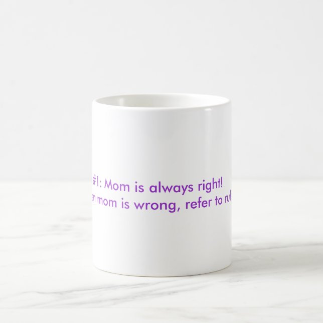 Mom's rules morph mug purple (Center)
