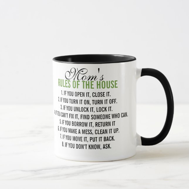 Mom's Rules of the House Mug (Right)