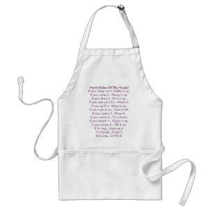 Mom's Rules Of The House Standard Apron