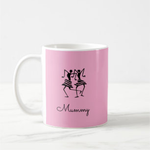 Mom's Silhouette Celebration Dancers Pink Coffee Mug