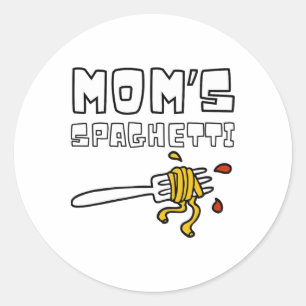 Mom's Spaghetti Funny Toddler Kids Classic Round Sticker