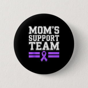 Mom's support team family lupus awareness sle 2 inch round button