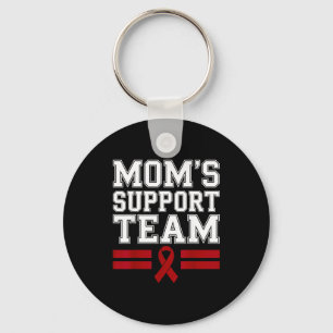 Mom's support team family multiple myeloma cancer keychain