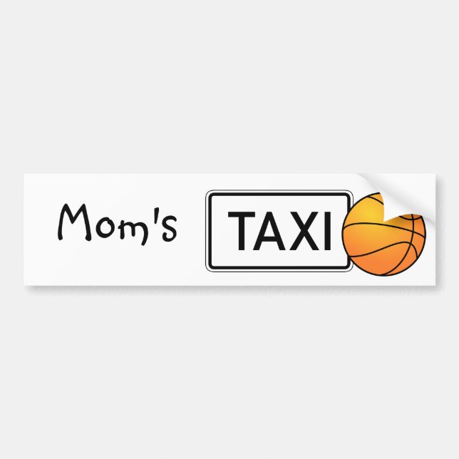 Mom's Taxi Basketball Bumper Sticker (Front)