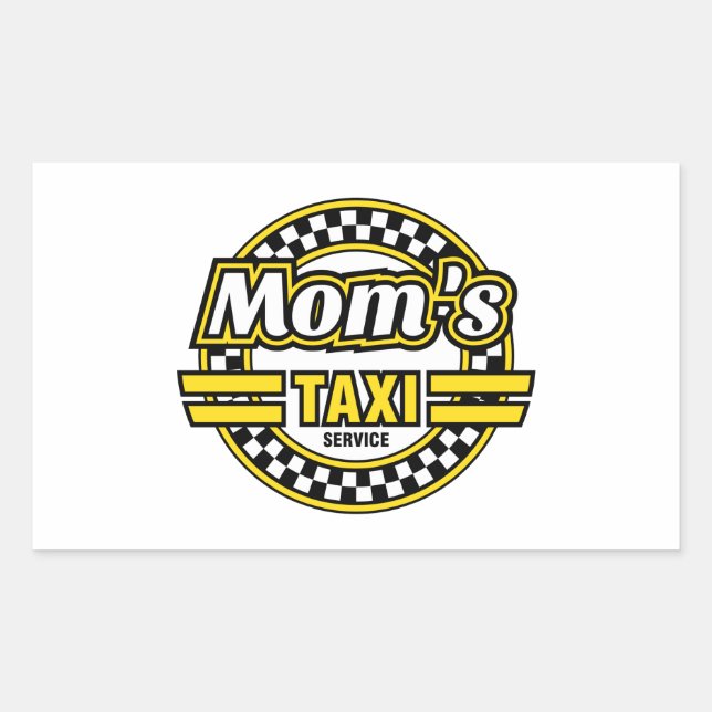 Mom's Taxi Service Logo Sticker (Front)