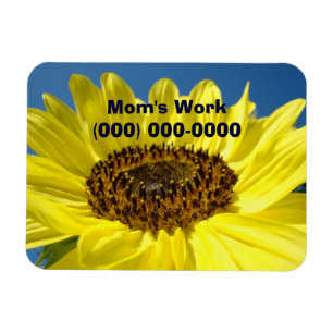 Mom's Work Phone Number magnet Sunflowers
