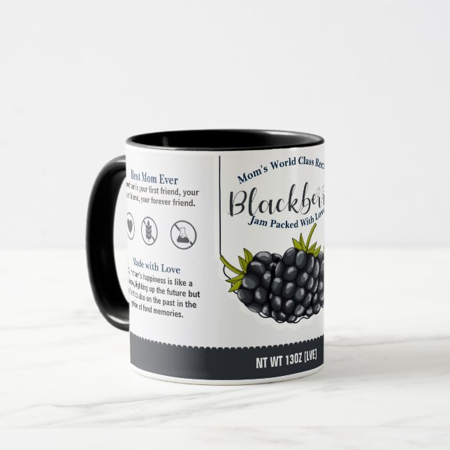 Mom's World Class Blackberry Love Jam Mug (Front Left)