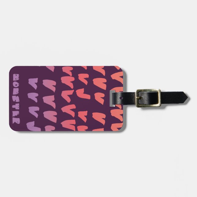 momster and hand drawn patterns luggage tag (Front Horizontal)