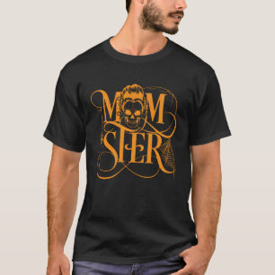 Momster Halloween for Women Messy Bun Skull Mom T-Shirt