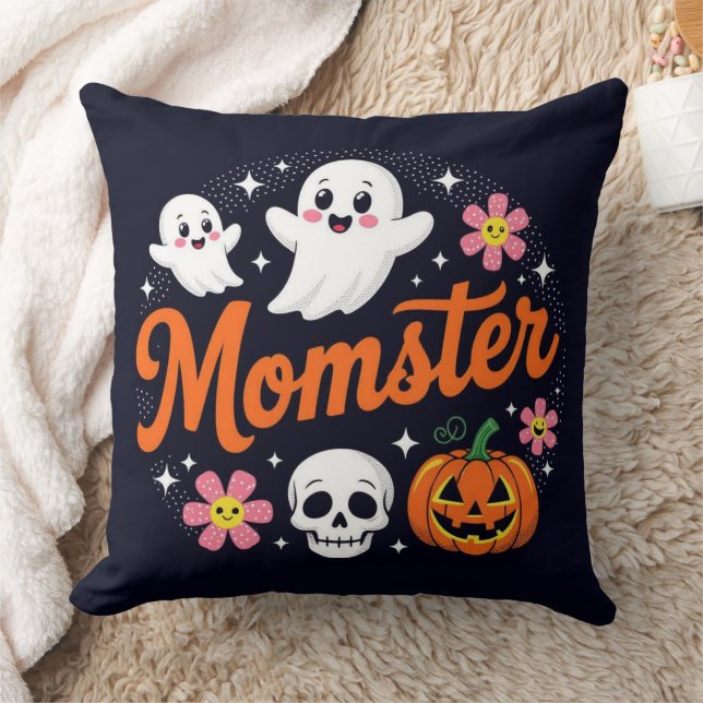 Momster Halloween Throw Pillow (Blanket)