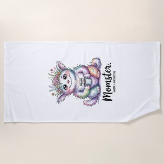 Momster. (Mom + Monster) Beach Towel