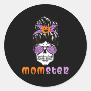 Momster Mom Monster Halloween Classic Round Sticker
