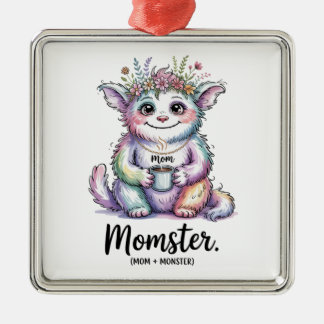 Momster. (Mom + Monster) Metal Ornament