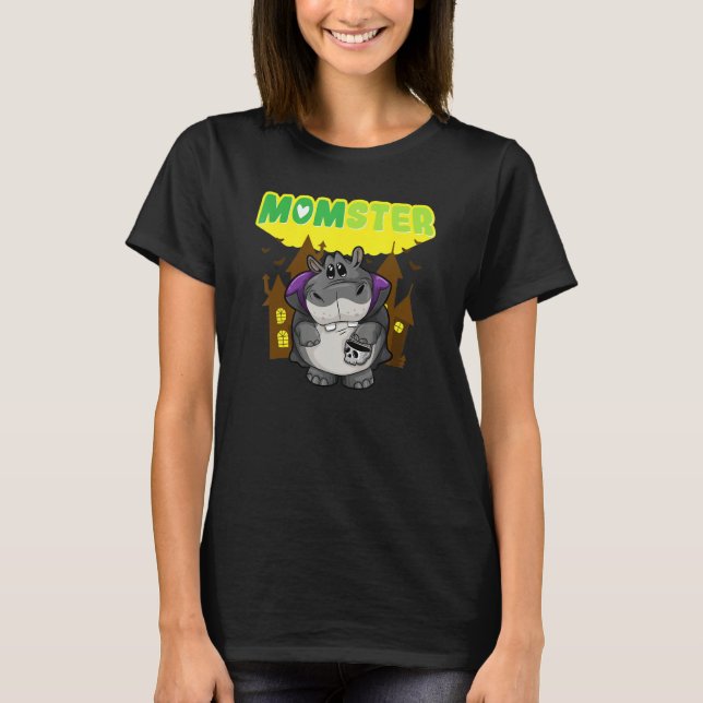 Momster Monster Mom Scary Halloween Mommy Creepy C T-Shirt (Front)